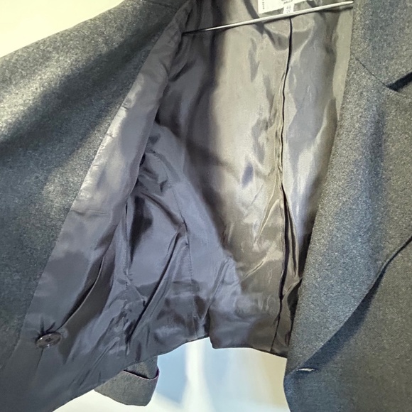 Vintage Valentino Crop Blazer, charcoal, wool, Size 10 - Picture 11 of 12